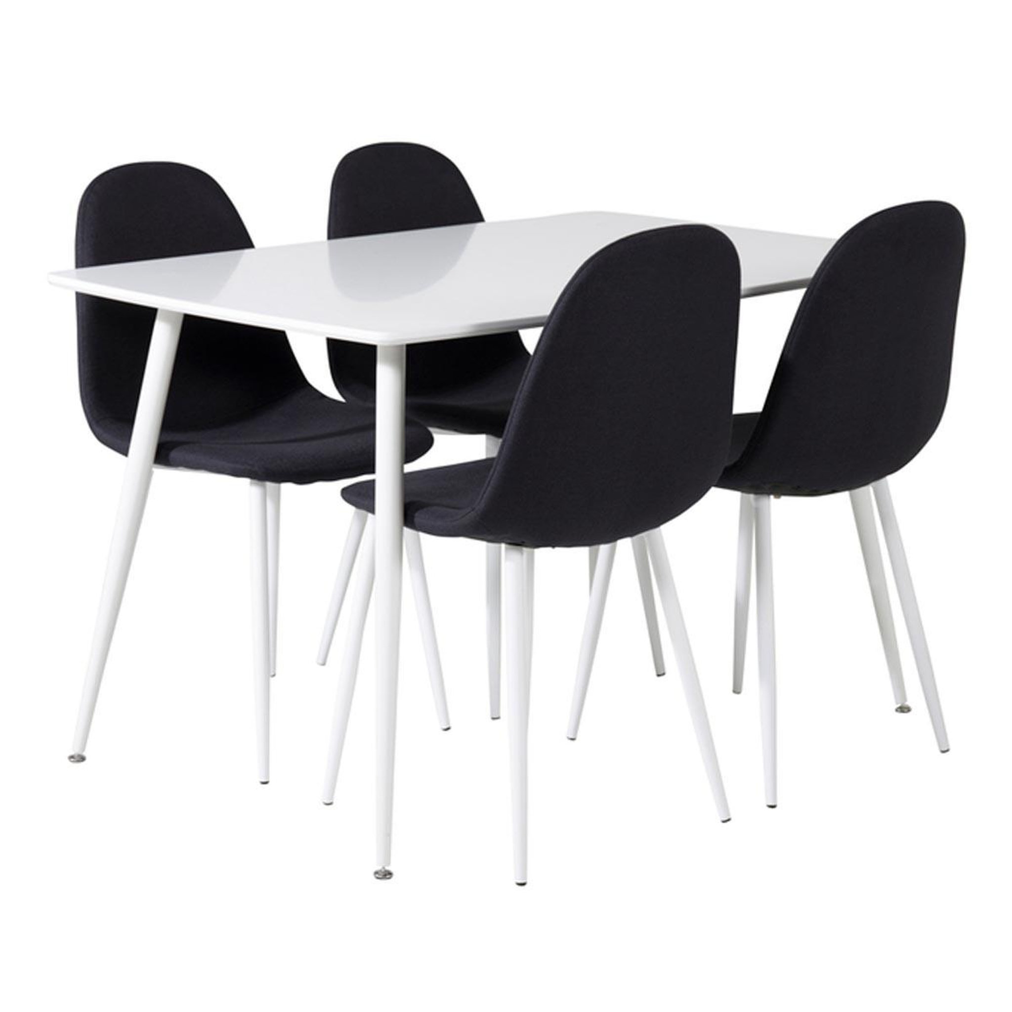 Paris Prix Ensemble table à manger & 4 chaises  polar  120cm blanc & noir
