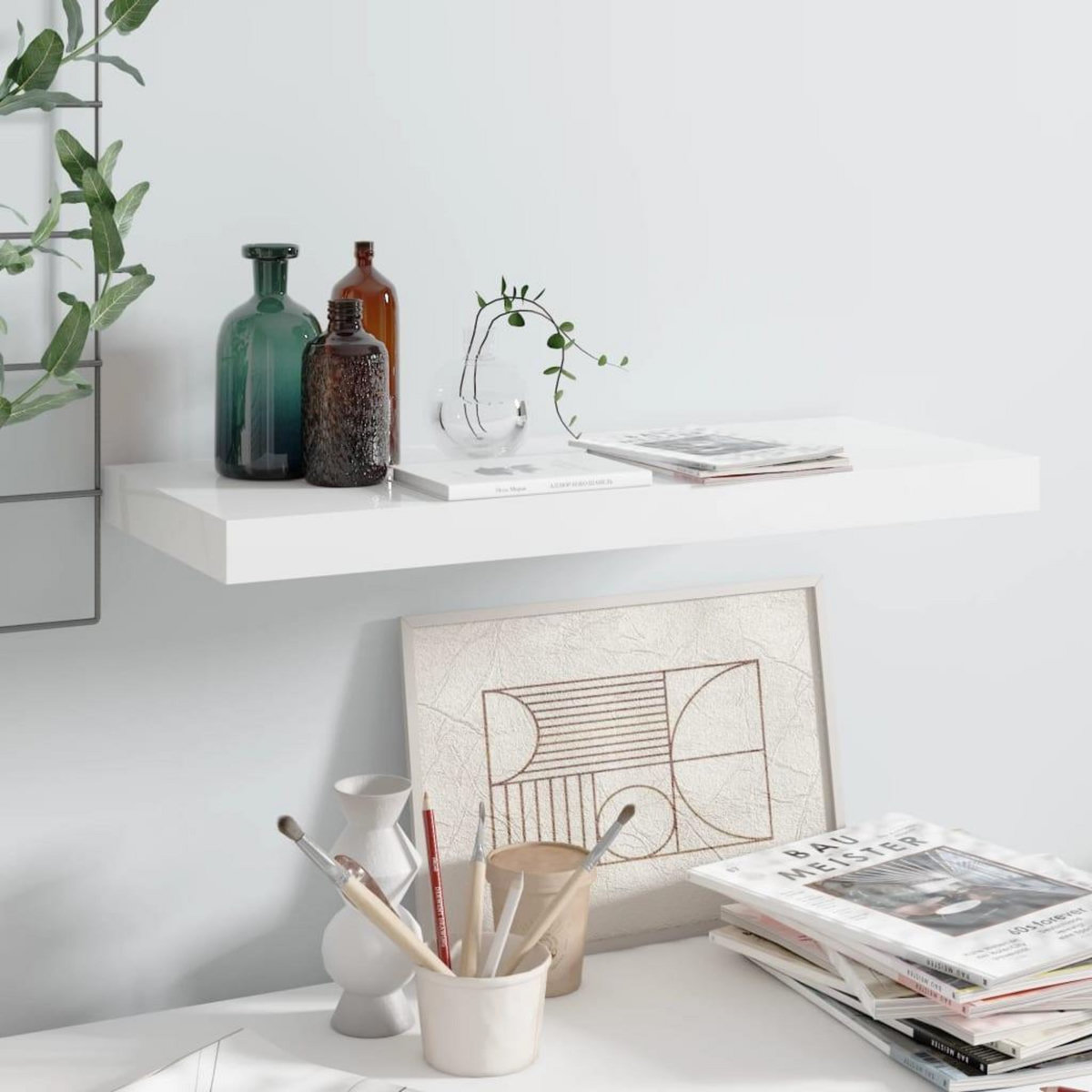 VIDAXL Etagere murale flottante Blanc brillant 60x23,5x3,8 cm MDF