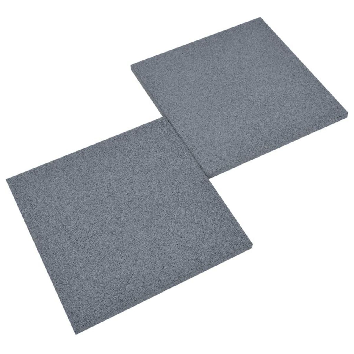 VIDAXL Carreaux de protection antichoc 12pcs Caoutchouc 50x50x3cm Gris