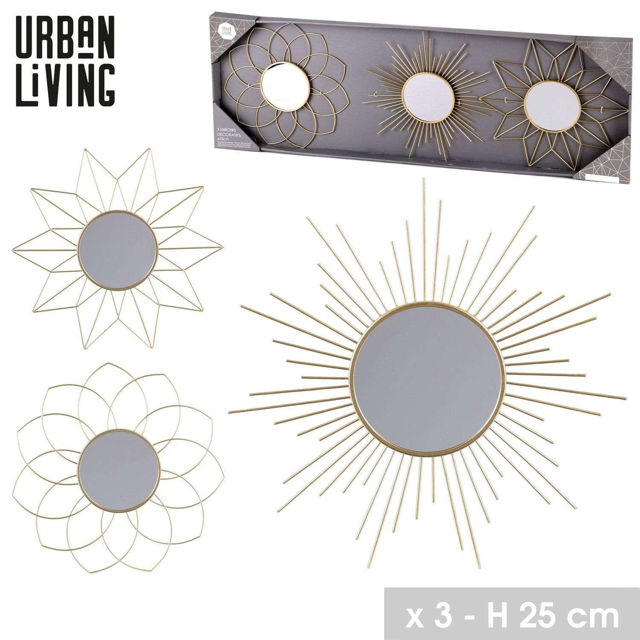 Voir la diapositive 2 : DIVERS Set de 3 miroirs gold home - doré