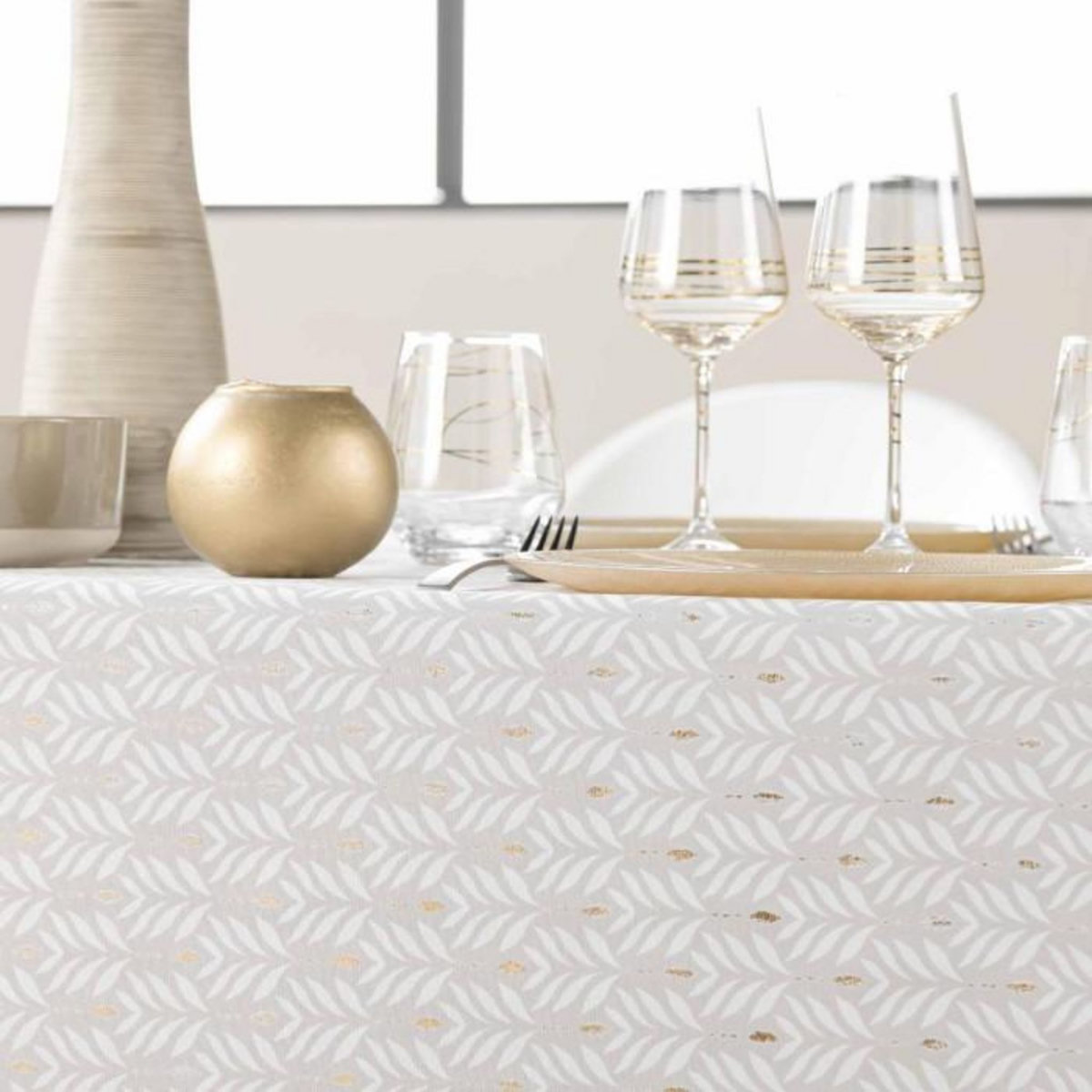 Paris Prix Nappe Imprimé  Piana  145x240cm Naturel