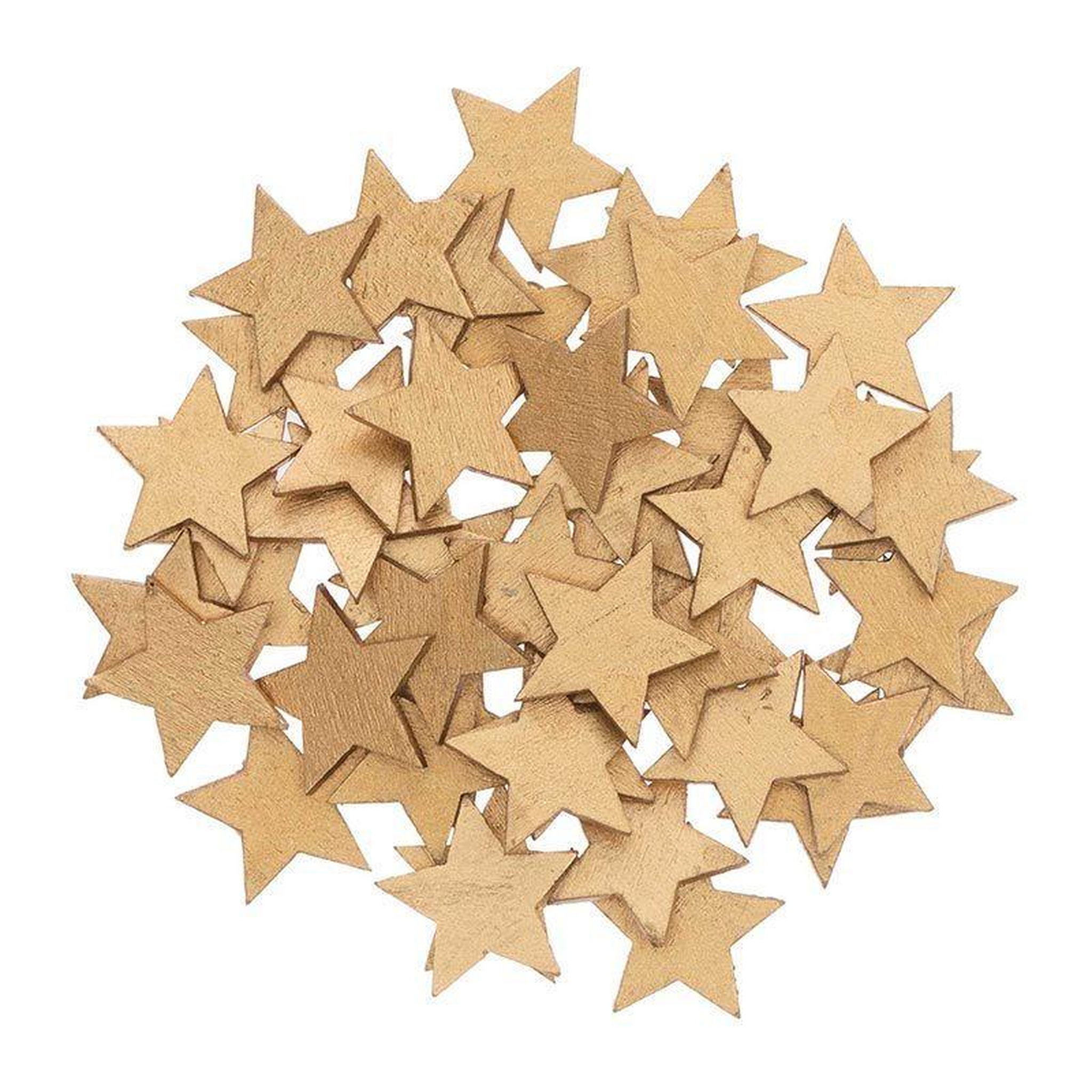 RICO DESIGN Confettis étoiles en bois dorés