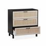 Voir la diapositive 5 : SWEEEK Commode noire et cannage 80 x 40 x 80cm - Bianca - 3 tiroirs