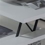 KASALINEA Table basse relevable blanc contemporaine JEREMIA-L 110 x P 60 x H 57 cm- Blanc