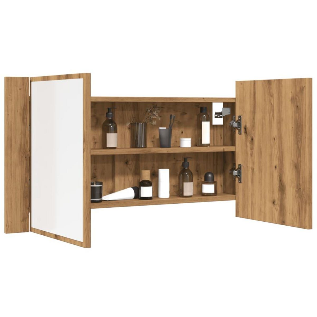 VIDAXL Armoire a miroir LED chene artisanal 90x12x45cm bois ingenierie