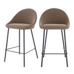 Rendez vous déco Lot de 2 chaises pour îlot central 65 cm en cuir synthétique marron-Misty