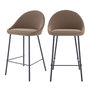 Voir la diapositive 1 : Rendez vous déco Lot de 2 chaises pour îlot central 65 cm en cuir synthétique marron-Misty