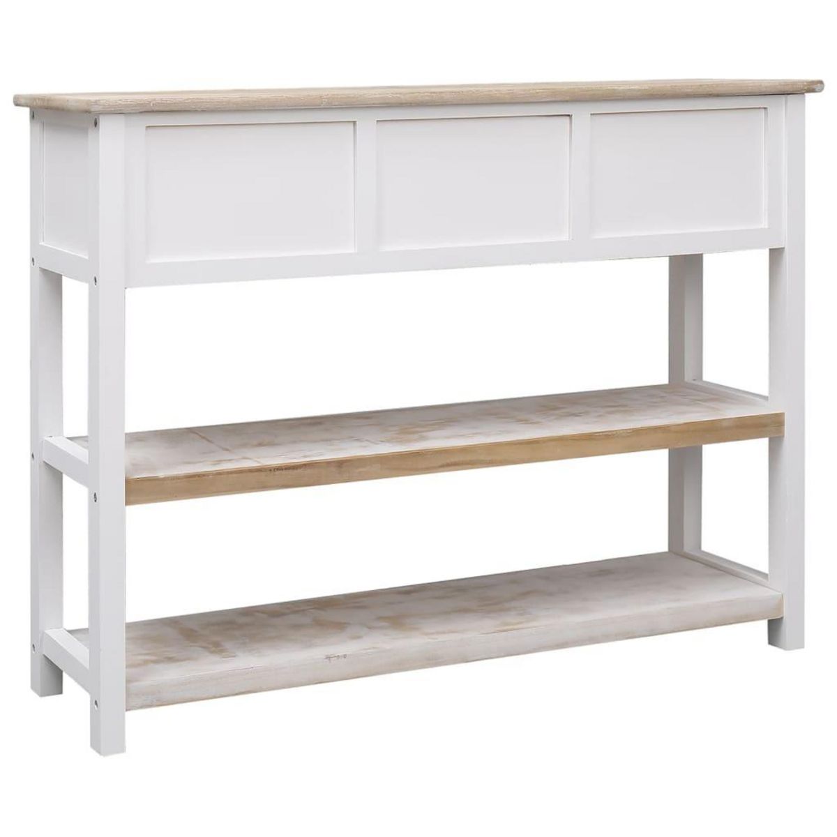 VIDAXL Buffet Blanc et marron 108x30x76 cm Bois de Paulownia massif