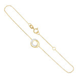 L'ATELIER D'AZUR Bracelet Or Jaune - Anneaux Enlacés Sertis de Zirconiums