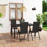 VIDAXL Ensemble a manger de jardin 5 pcs noir et marron