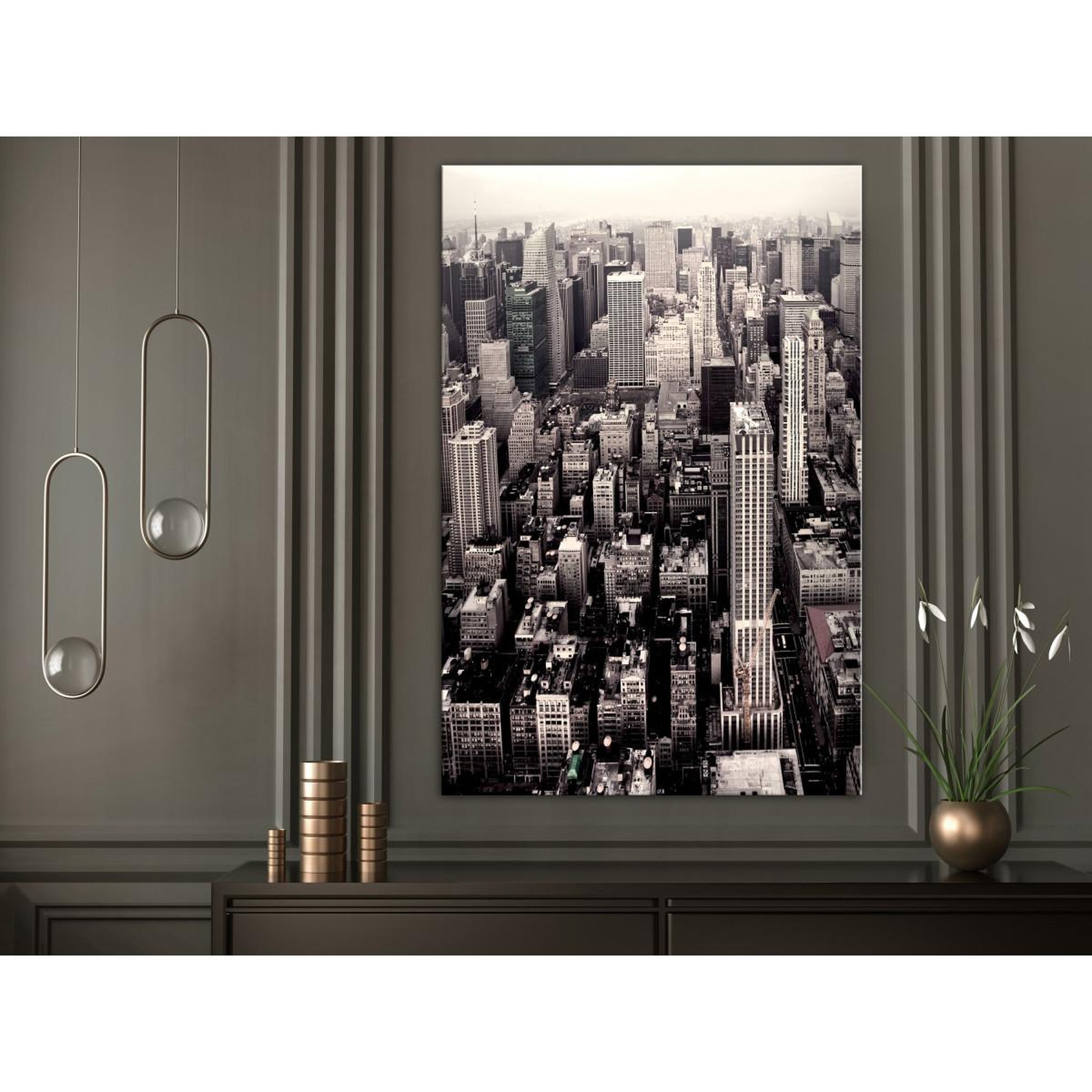 Voir la diapositive 2 : Paris Prix Tableau imprimé  manhattan in sepia