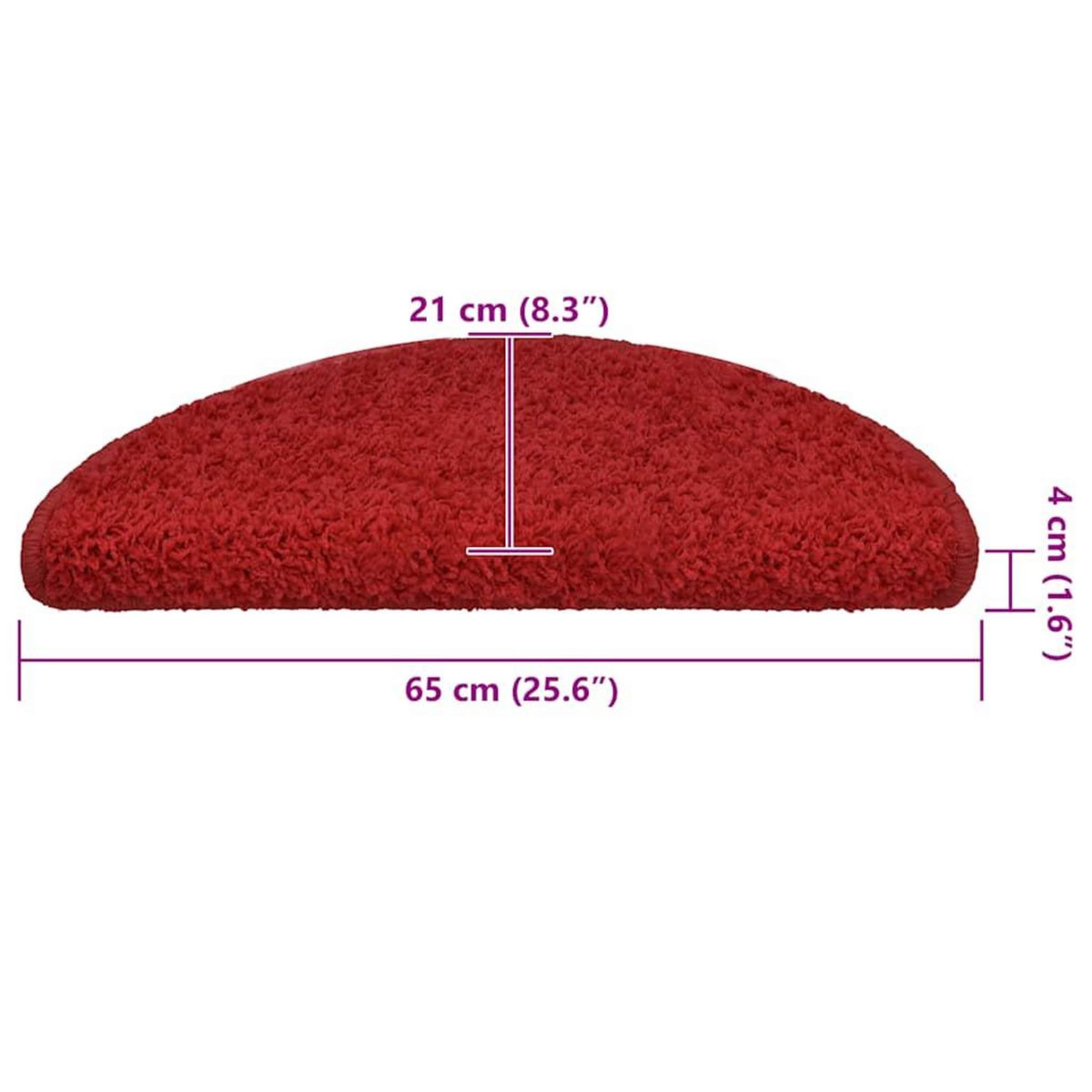 VIDAXL Tapis d'escalier 30 pcs rouge 65x21x4 cm