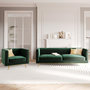 Voir la diapositive 2 : MAISON PAVANE Ensemble canapé et fauteuil en velours vert 3 places-Gatsby