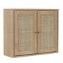 Voir la diapositive 4 : The Home Deco Factory Armoire murale 2 portes Bali en cannage - Marron