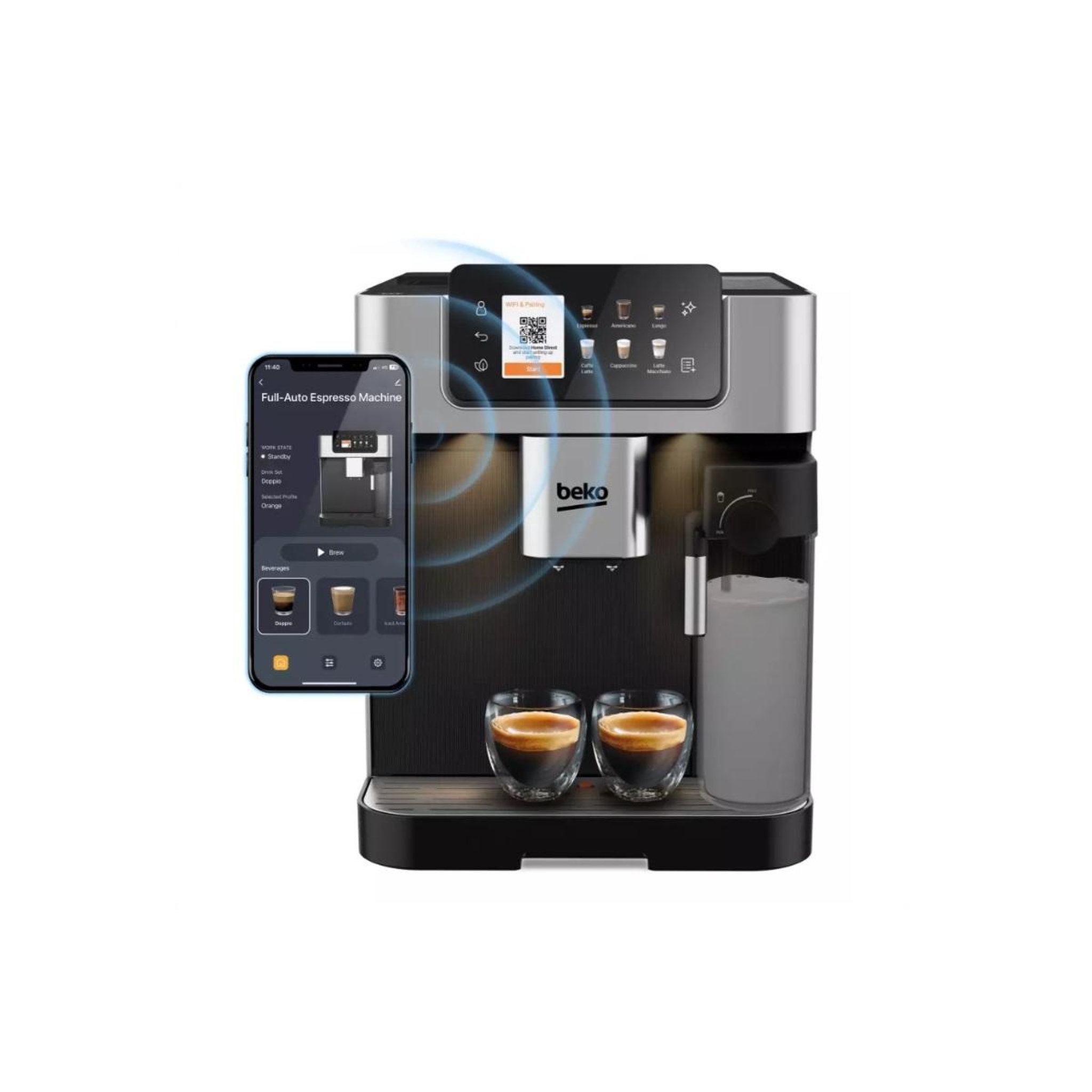 Voir la diapositive 2 : Beko Robot café 19 bars noir - ceg7348x