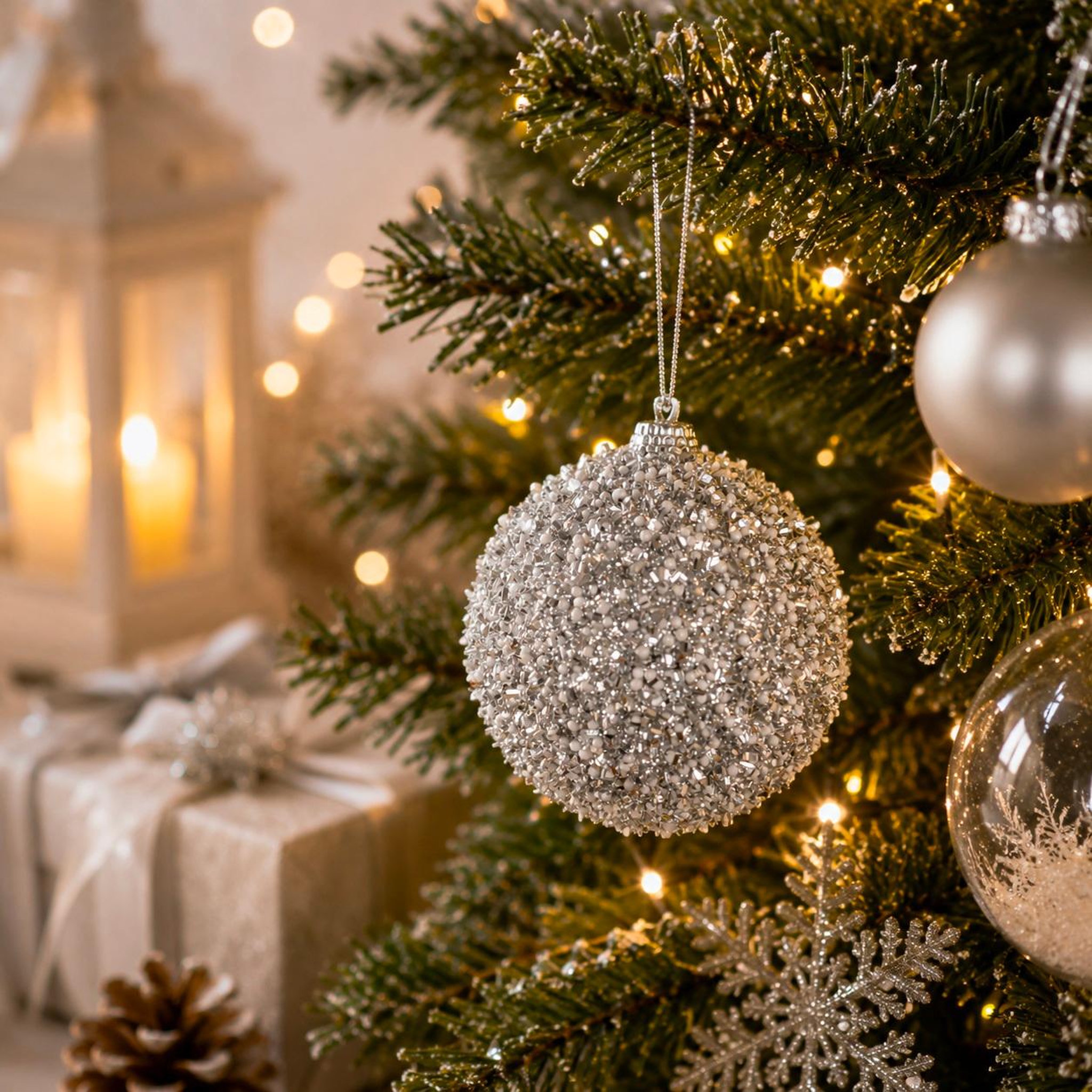 Voir la diapositive 2 : Eden Boule de noël décorée de billes