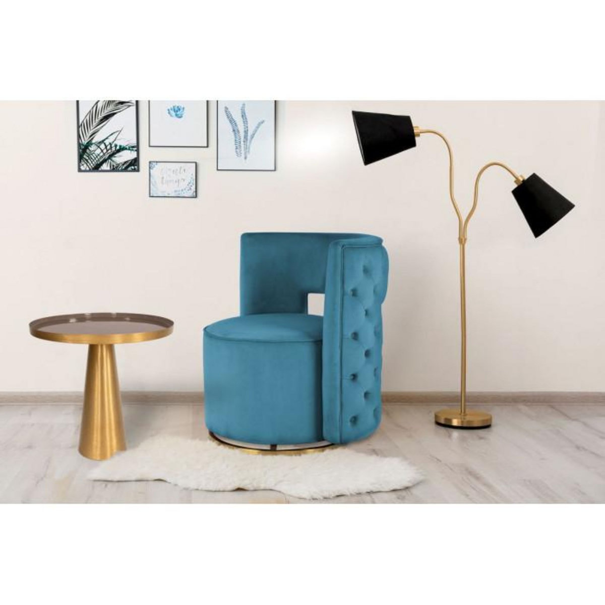 Paris Prix Table d'Appoint Design  Morrison  51cm Gris