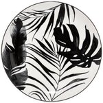 SECRET DE GOURMET Lot de 6 Assiettes Plates  Palme  26cm Noir