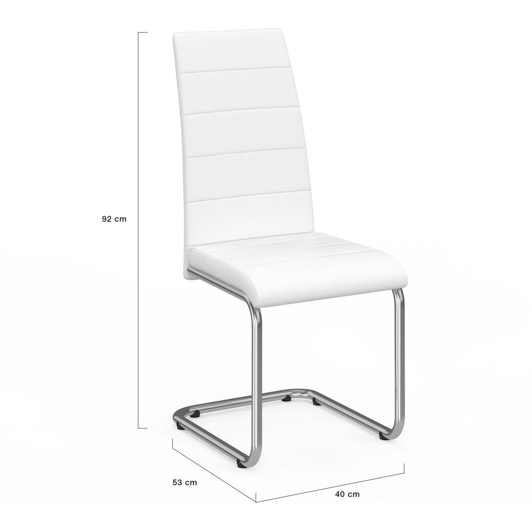Voir la diapositive 6 : ID MARKET Lot de 4 chaises mia blanches pour salle à manger