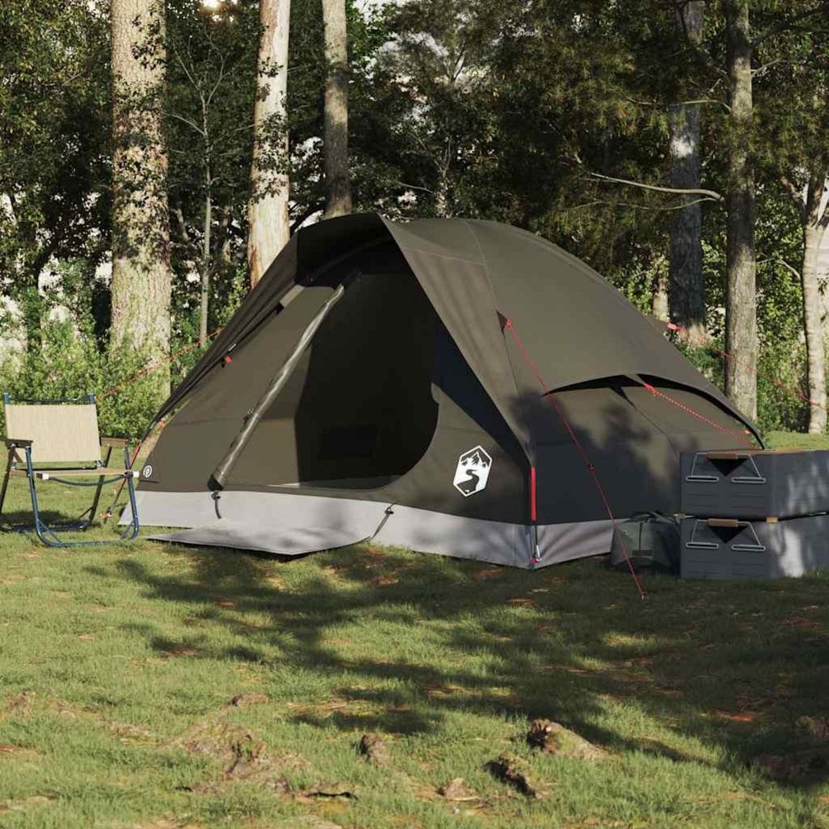 VIDAXL Tente de camping a dome 2 personne marron impermeable