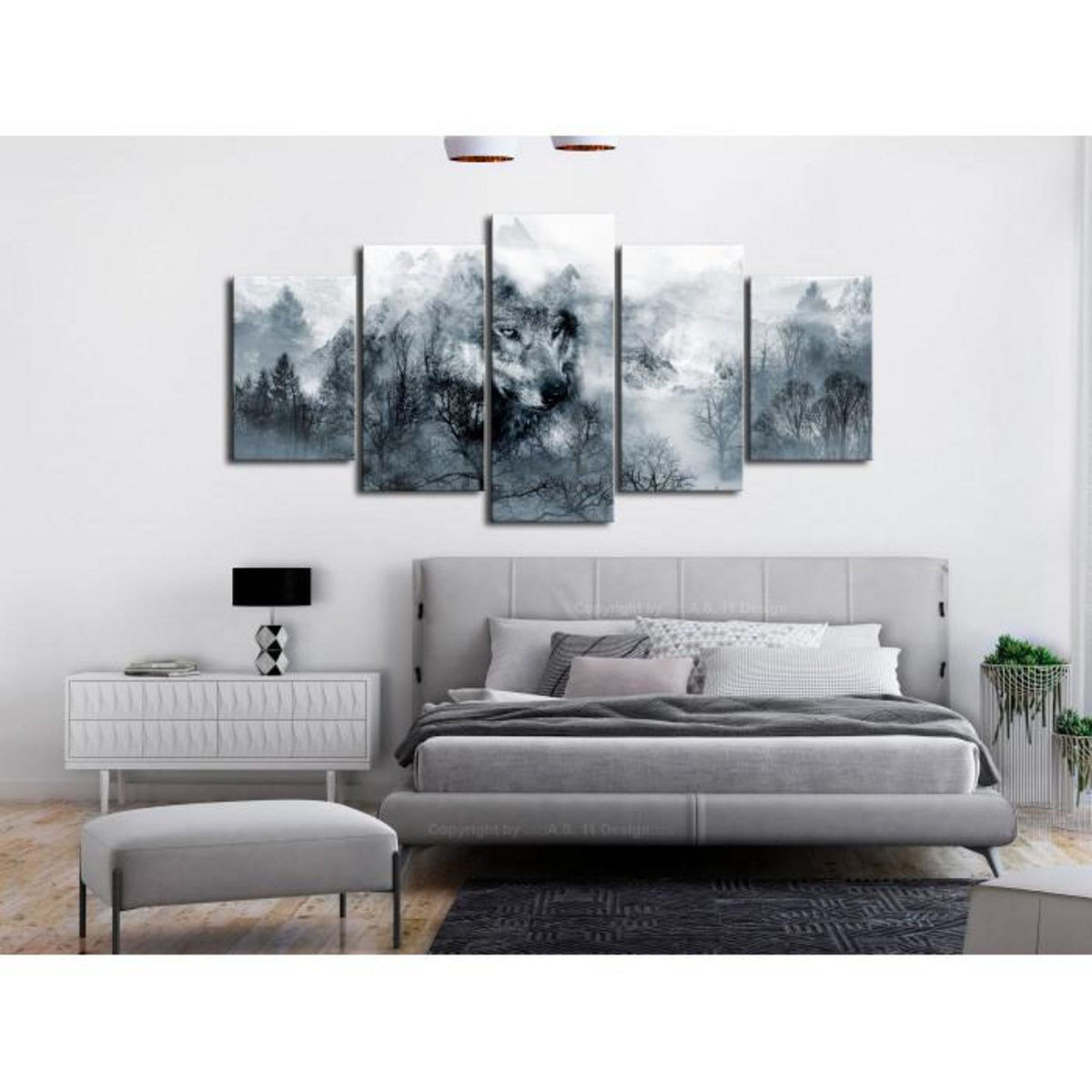 Paris Prix Tableau Imprimé 5 Panneaux  Mountain Predator Wide