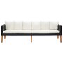 Voir la diapositive 2 : VIDAXL Canape de jardin a 3 places avec coussins Resine tressee Noir
