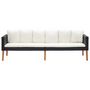 Voir la diapositive 2 : VIDAXL Canape de jardin a 3 places avec coussins Resine tressee Noir
