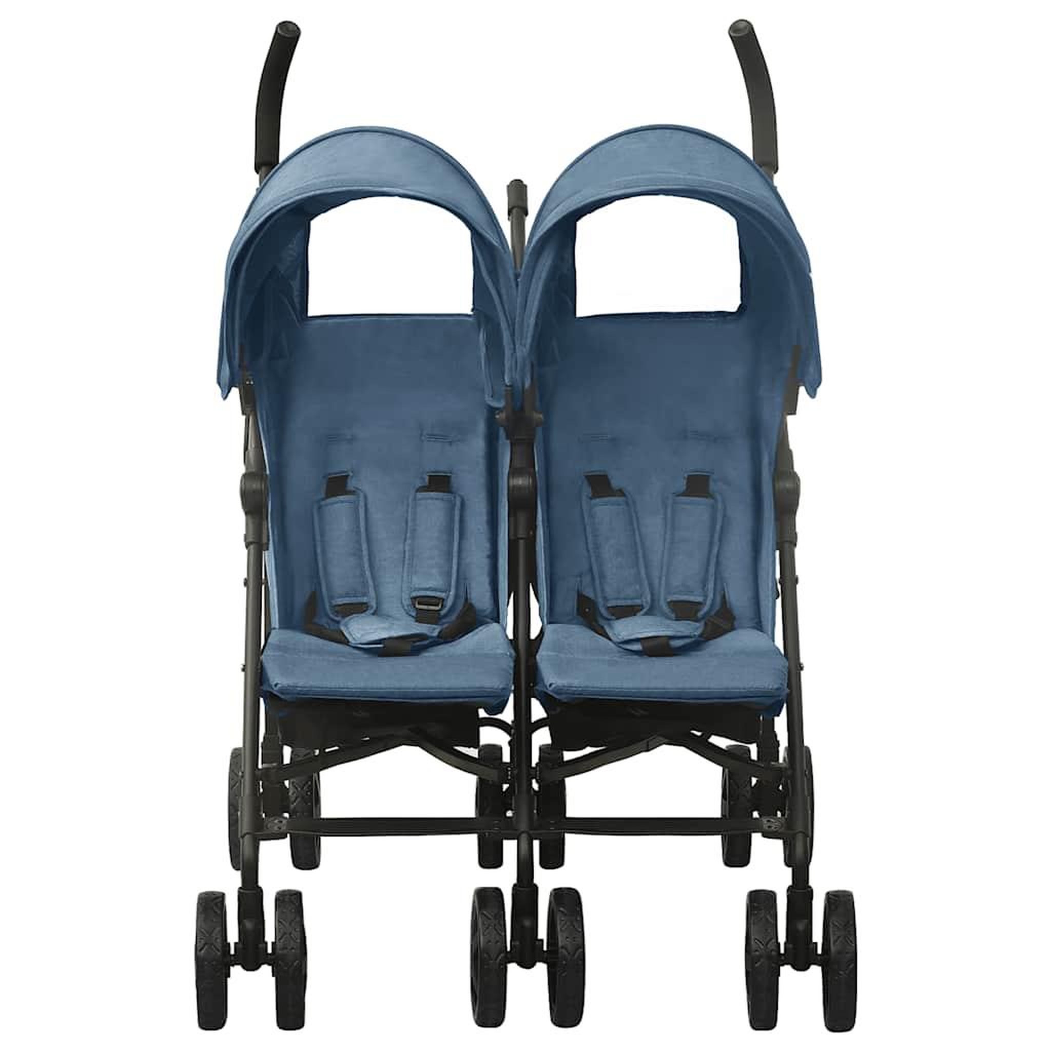 Voir la diapositive 2 : VIDAXL Poussette a deux places Bleu marine Acier