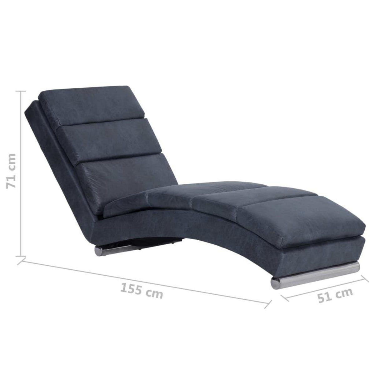 VIDAXL Chaise longue Gris Similicuir daim