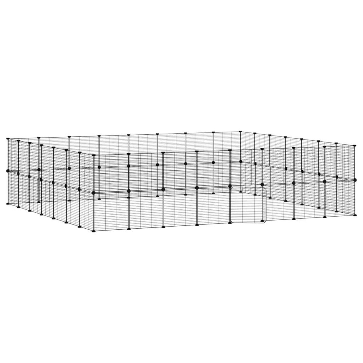 VIDAXL Cage animaux de compagnie a 60 panneaux et porte Noir 35x35 cm