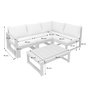 Voir la diapositive 4 : SWEEEK Salon de jardin modulable bois d'acacia et tissu beige 4 places - Tula