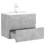 VIDAXL Armoire d'evier avec lavabo integre Gris beton Agglomere
