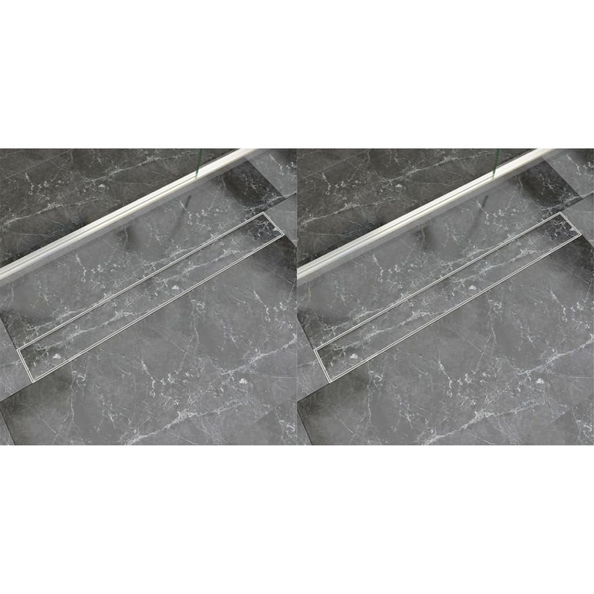 Voir la diapositive 1 : VIDAXL Drain de douche lineaire 2 pc 930 x 140 mm Acier inoxydable