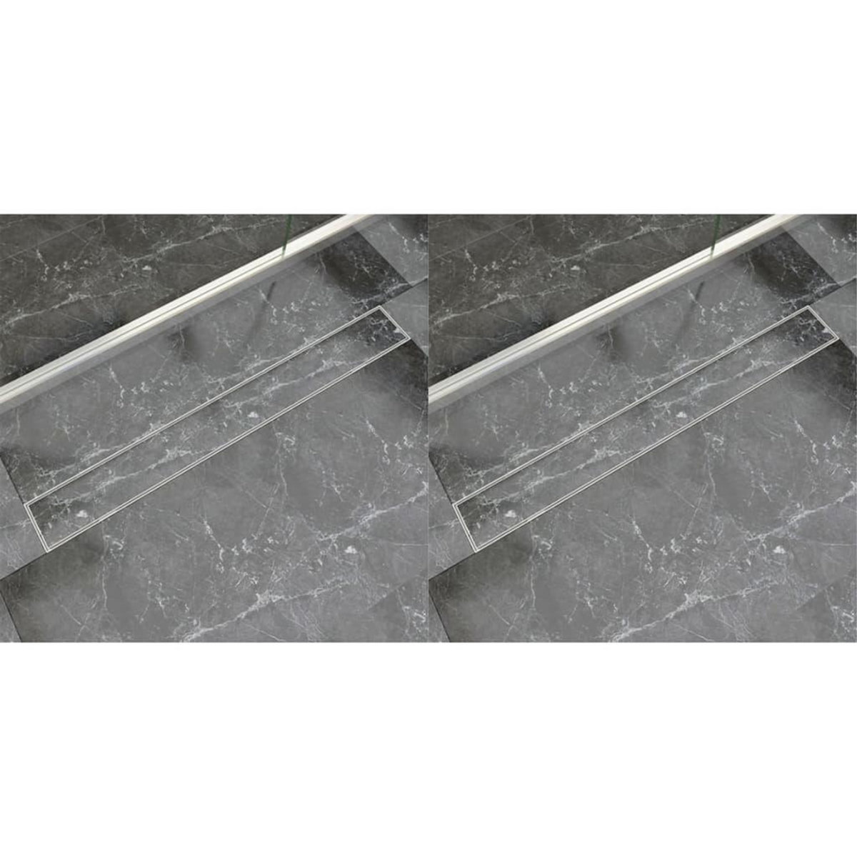VIDAXL Drain de douche lineaire 2 pc 930 x 140 mm Acier inoxydable