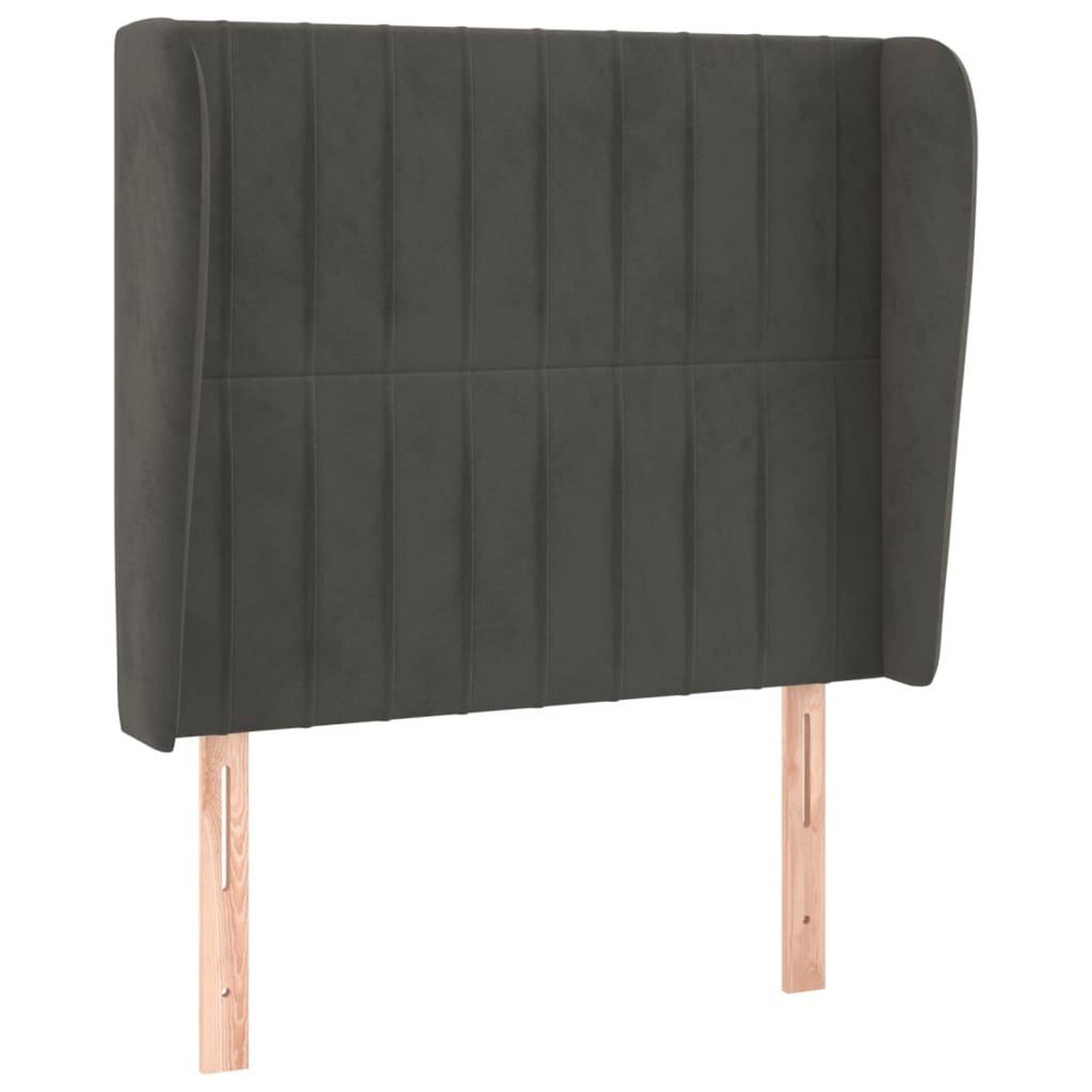 Voir la diapositive 2 : VIDAXL Tete de lit avec oreilles Gris fonce 103x23x118/128 cm Velours