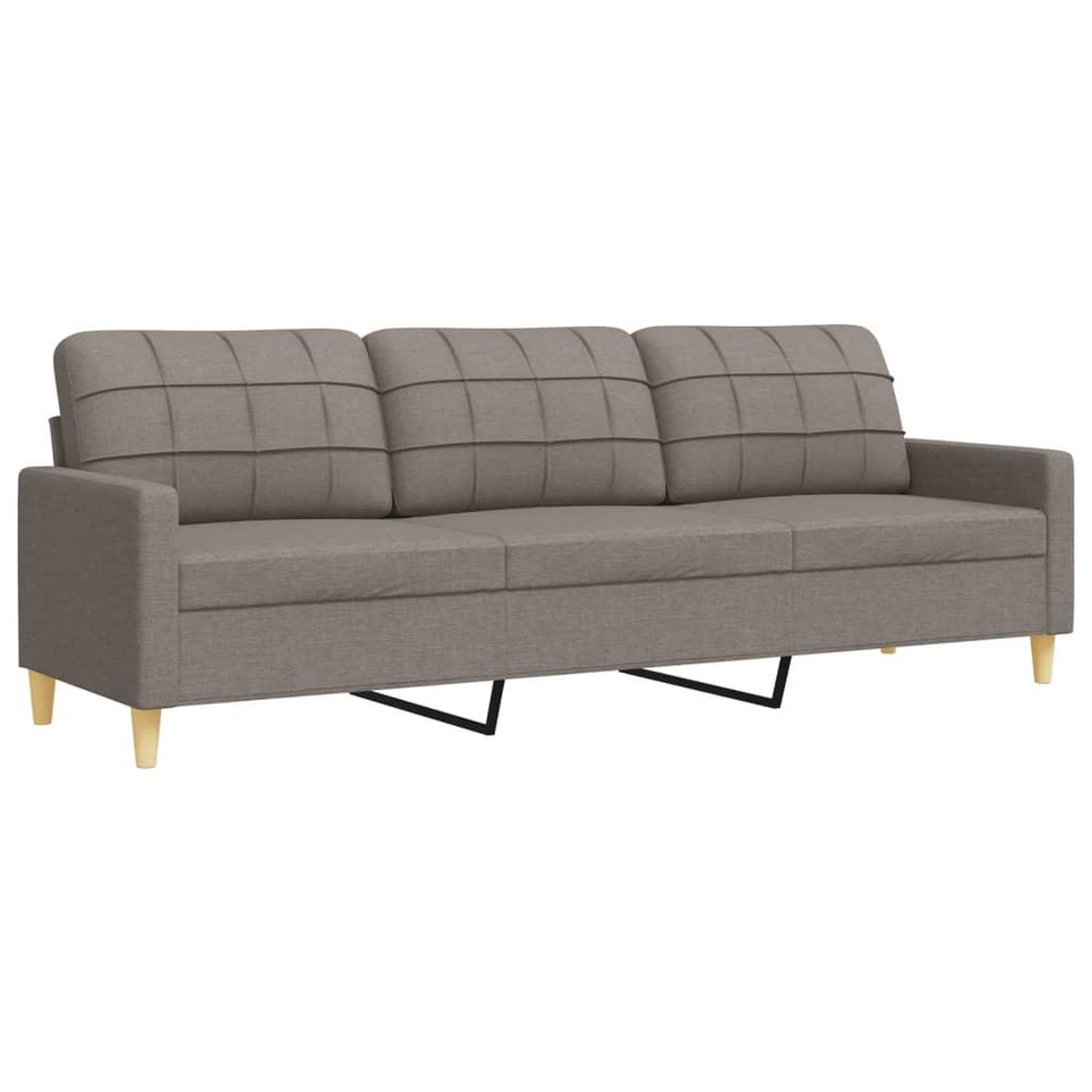 Voir la diapositive 5 : VIDAXL Ensemble de canapes 3 pcs avec repose-pied taupe tissu