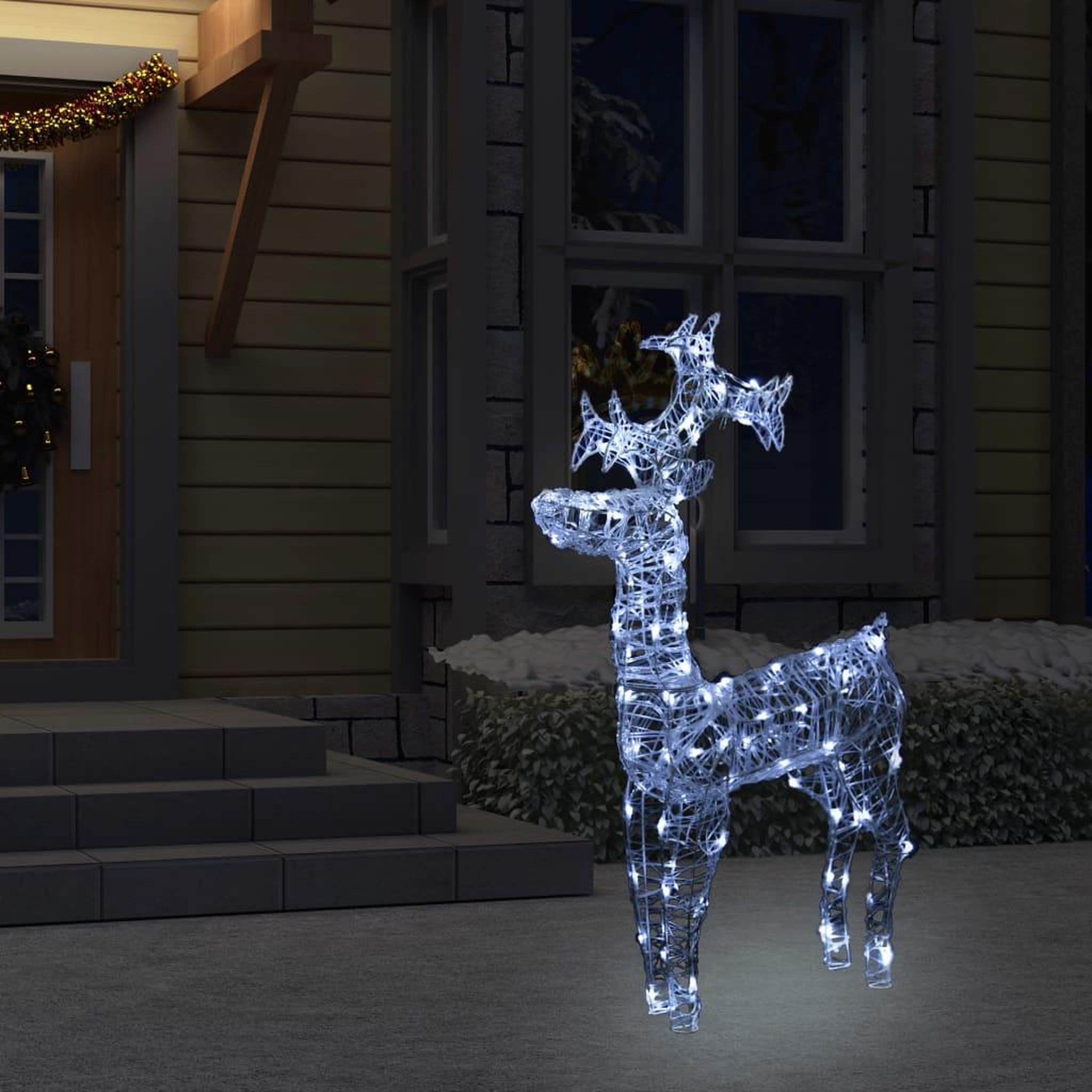 VIDAXL Renne de decoration de Noël 90 LED 60x16x100 cm Acrylique