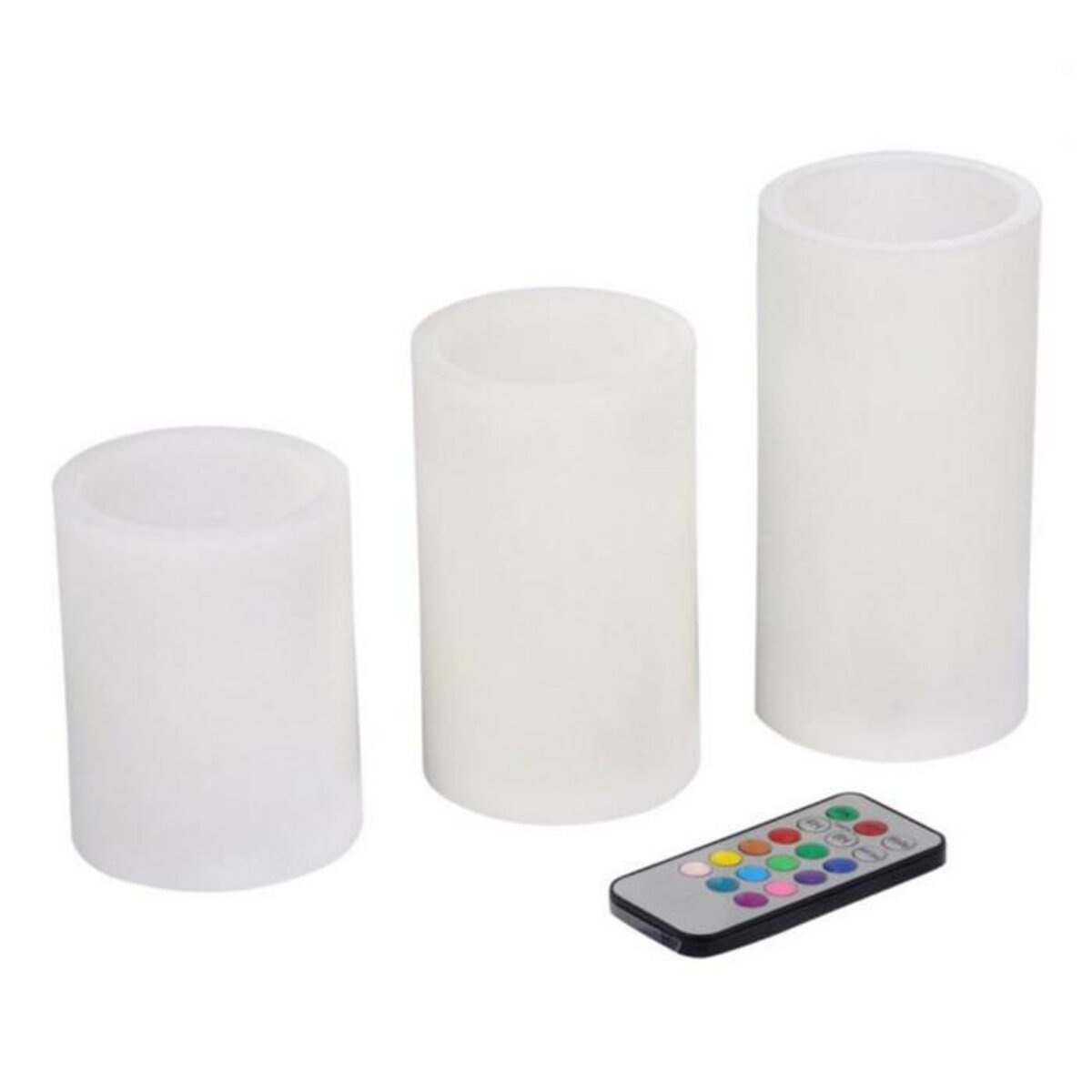 Paris Prix Lot de 3 Bougies Variation de Couleur  LED  15cm Blanc