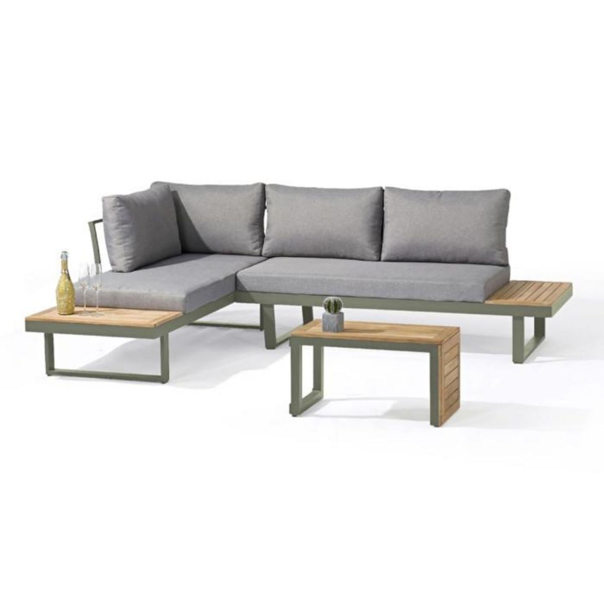 Paris Prix Salon de Jardin Modulable 4 Places  Tokyo  175cm Kaki