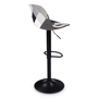 Voir la diapositive 5 : ID MARKET Lot de 2 tabourets de bar KARL design patchworks noirs, gris et blancs pied noir