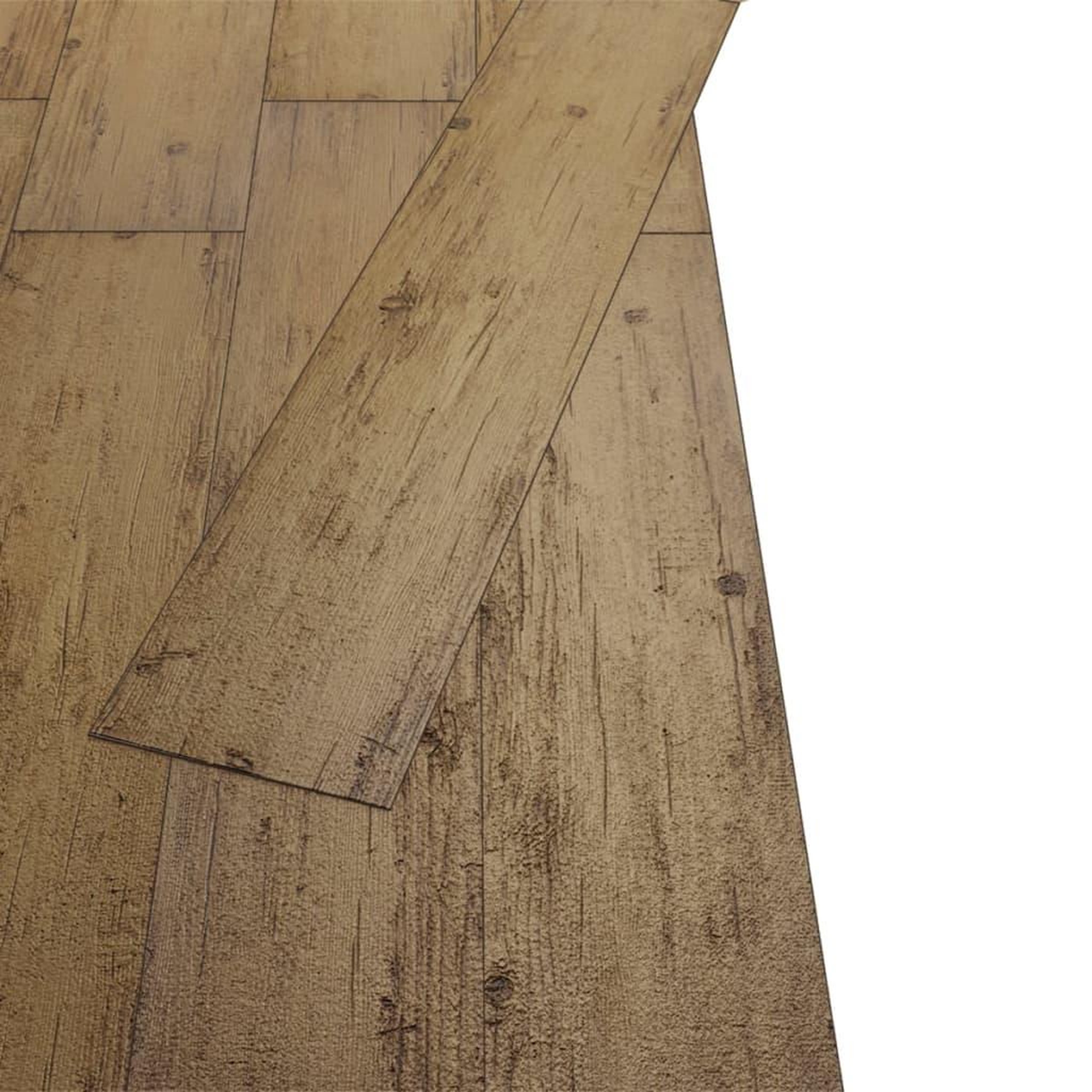 Voir la diapositive 3 : VIDAXL Planches de plancher PVC Non auto-adhesif 5,26 m^2 Marron noyer