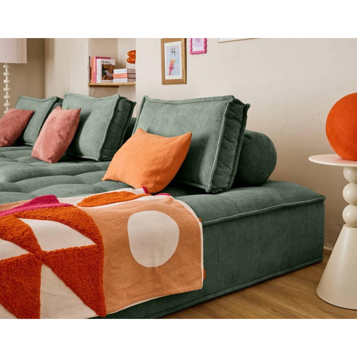 LISA DESIGN Marisol - canapé d'angle modulable 4 places - velours texturé