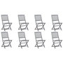 Voir la diapositive 2 : VIDAXL Chaises pliables d'exterieur lot de 8 et coussins Bois d'acacia