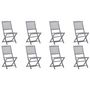 Voir la diapositive 2 : VIDAXL Chaises pliables d'exterieur lot de 8 et coussins Bois d'acacia