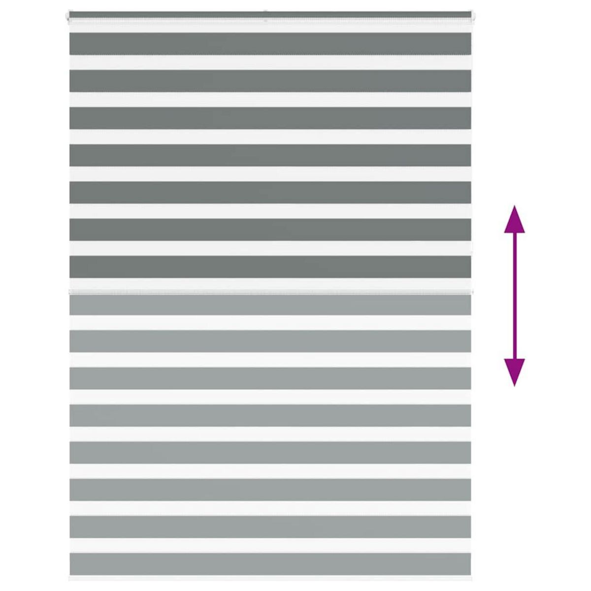 VIDAXL Store zebre gris fonce largeur du tissu 160,9 cm polyester