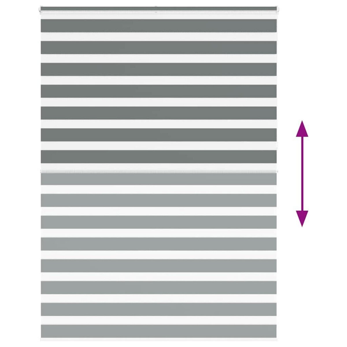 VIDAXL Store zebre gris fonce largeur du tissu 160,9 cm polyester