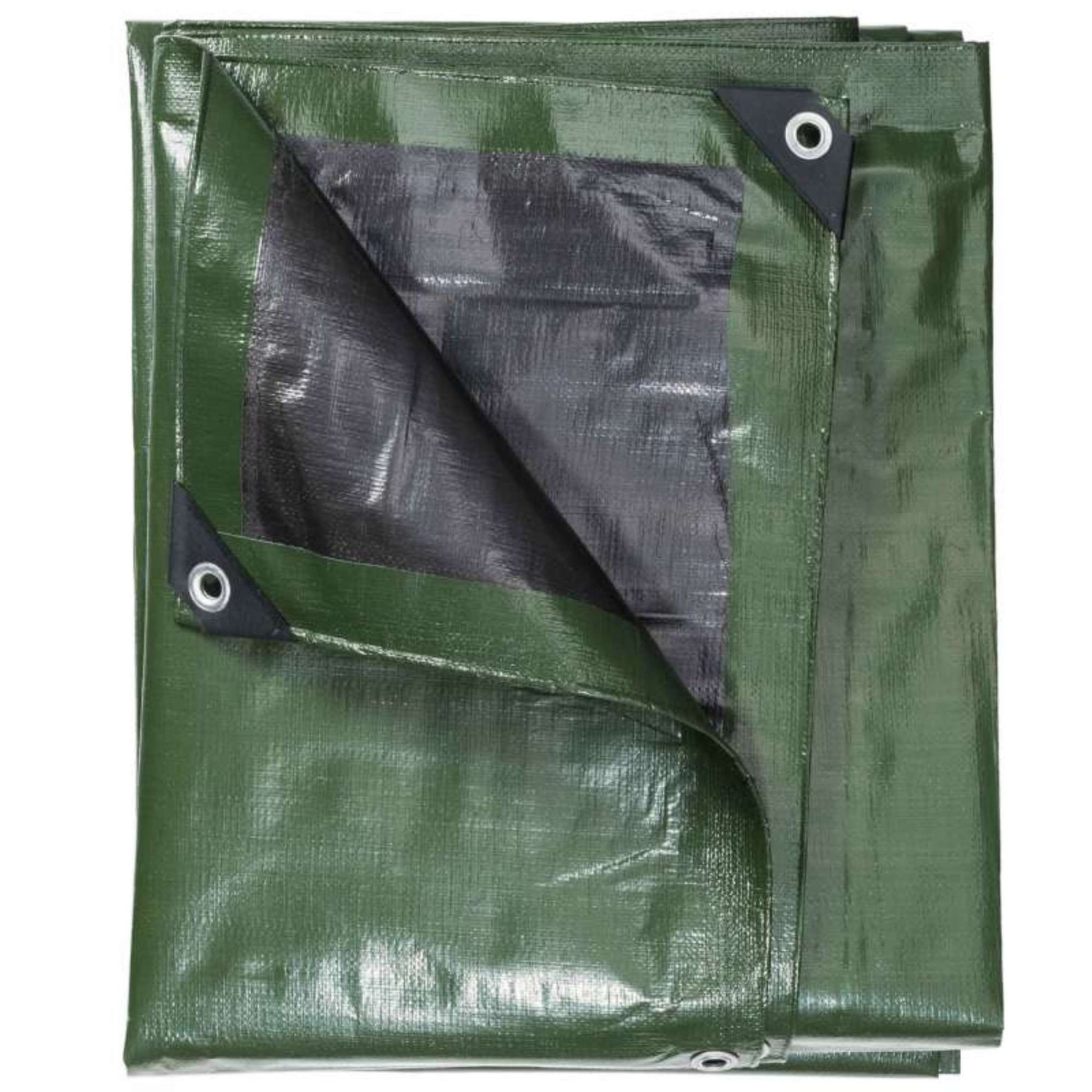 Voir la diapositive 2 :  Bâche multifonctions noire et verte  240 g/m2 Werkapro 4 x 5 m