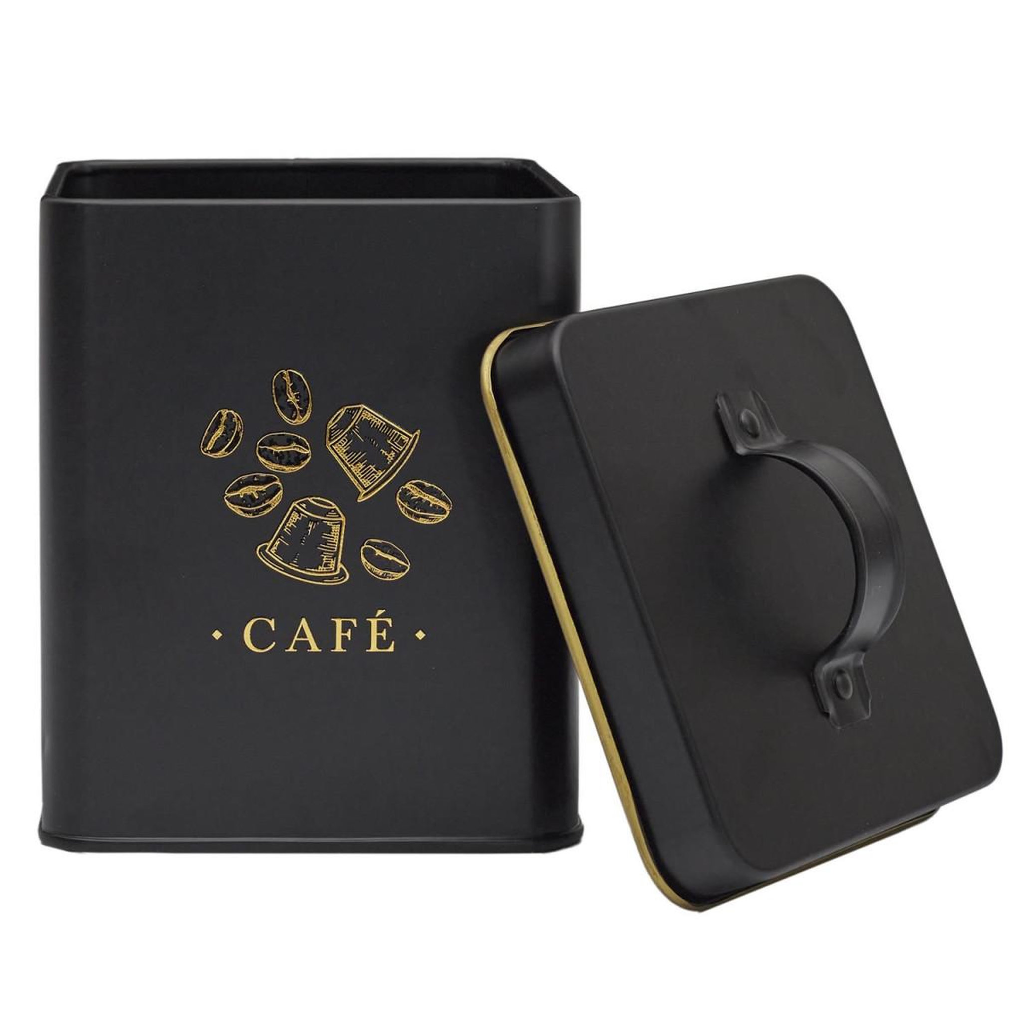 Voir la diapositive 3 : COOK CONCEPT Boîte à Café en Métal  Lounge  16cm Noir