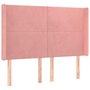 Voir la diapositive 2 : VIDAXL Tete de lit avec oreilles Rose 147x16x118/128 cm Velours