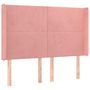 Voir la diapositive 2 : VIDAXL Tete de lit avec oreilles Rose 147x16x118/128 cm Velours